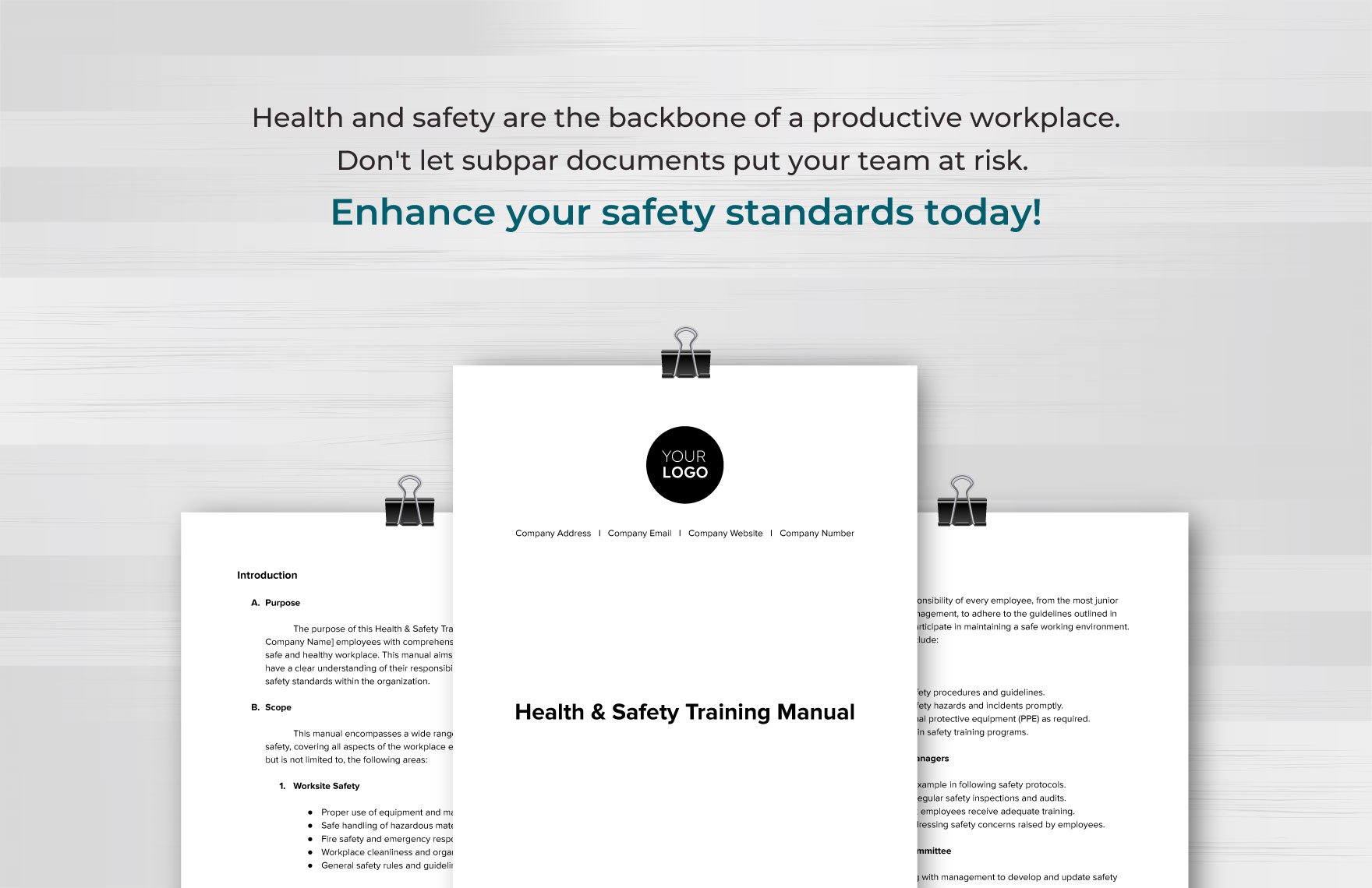 Health & Safety Training Manual Template