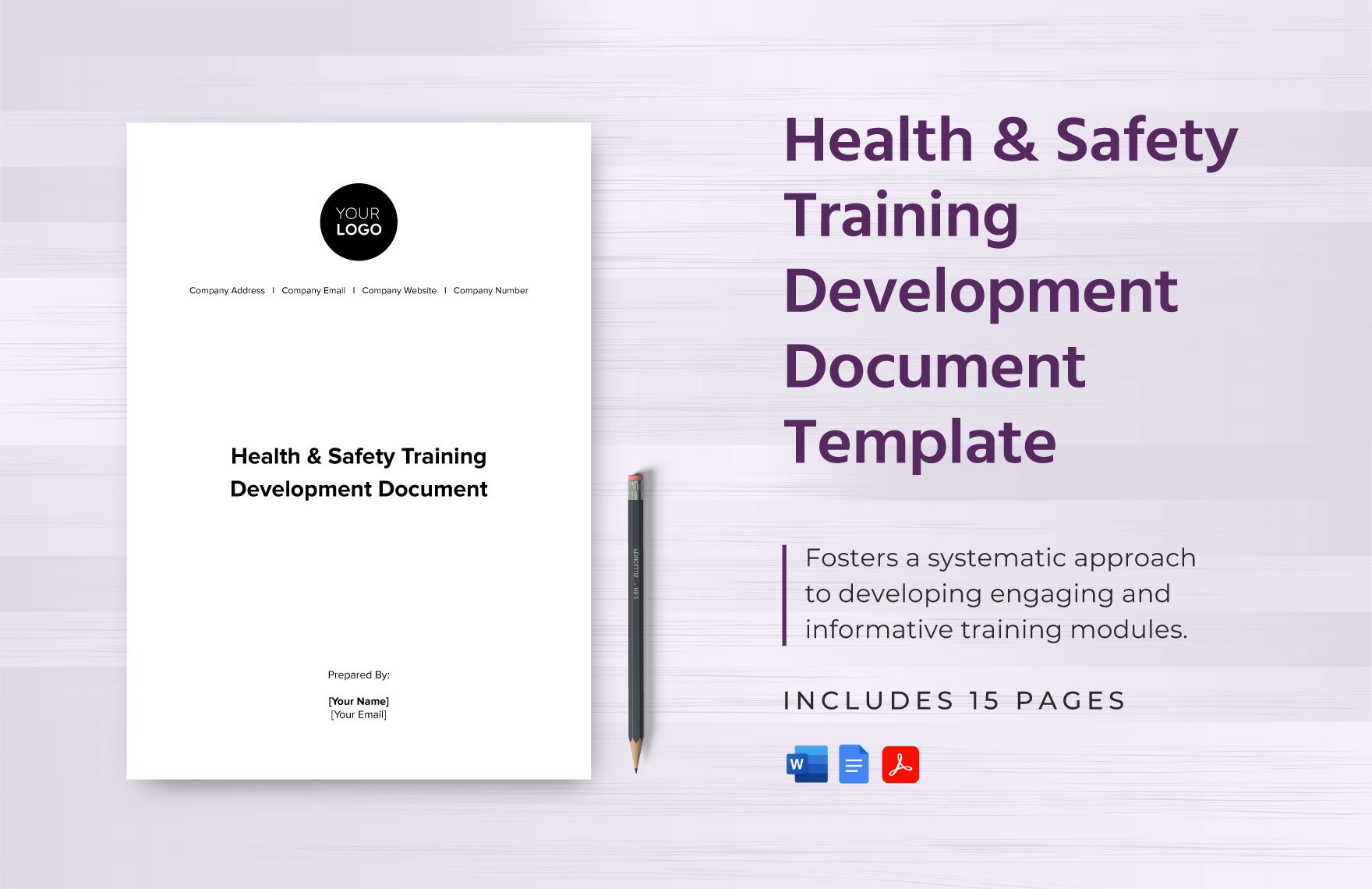 Health & Safety Training Development Document Template in Word, Google Docs, PDF