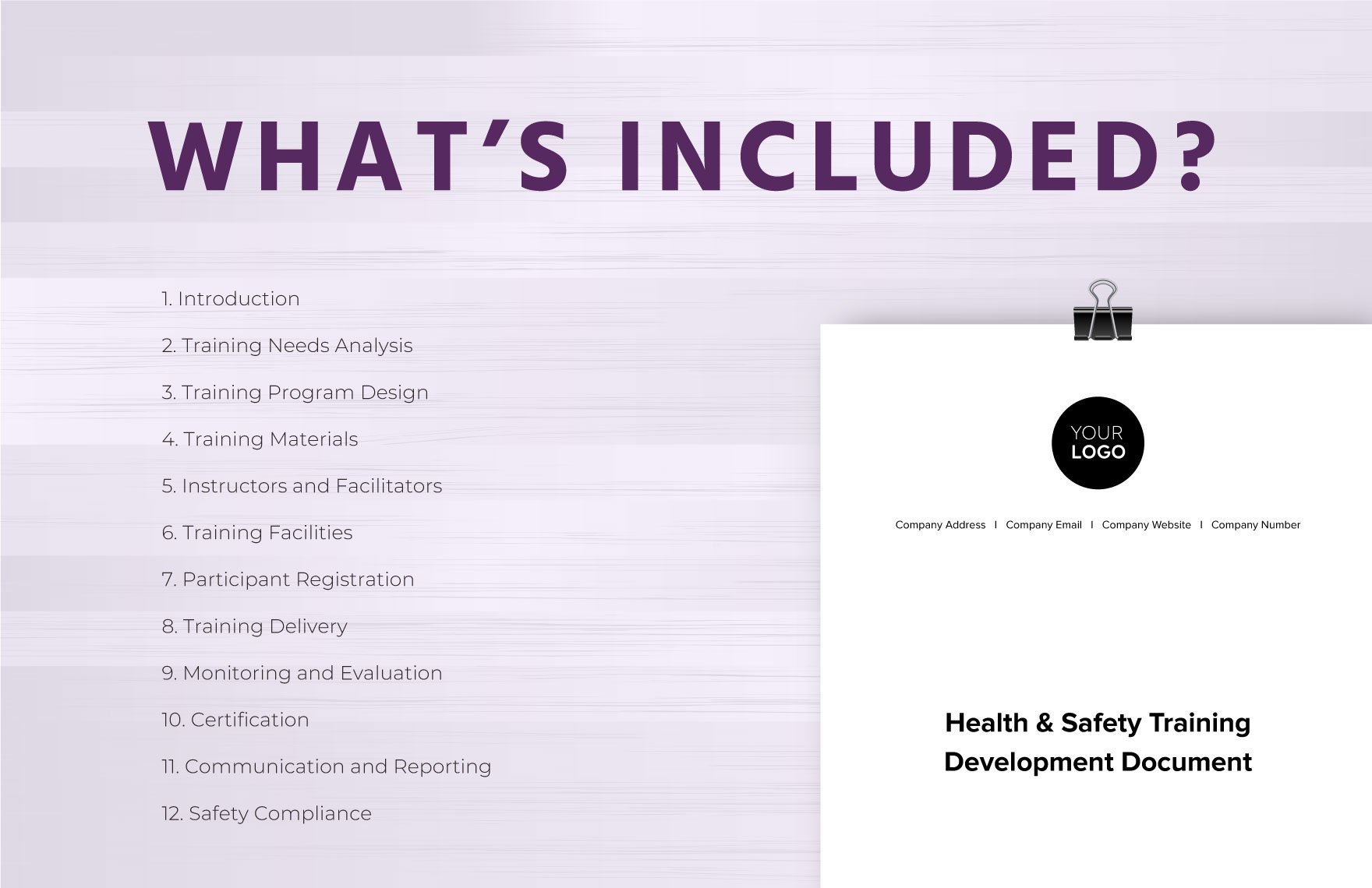 Health & Safety Training Development Document Template
