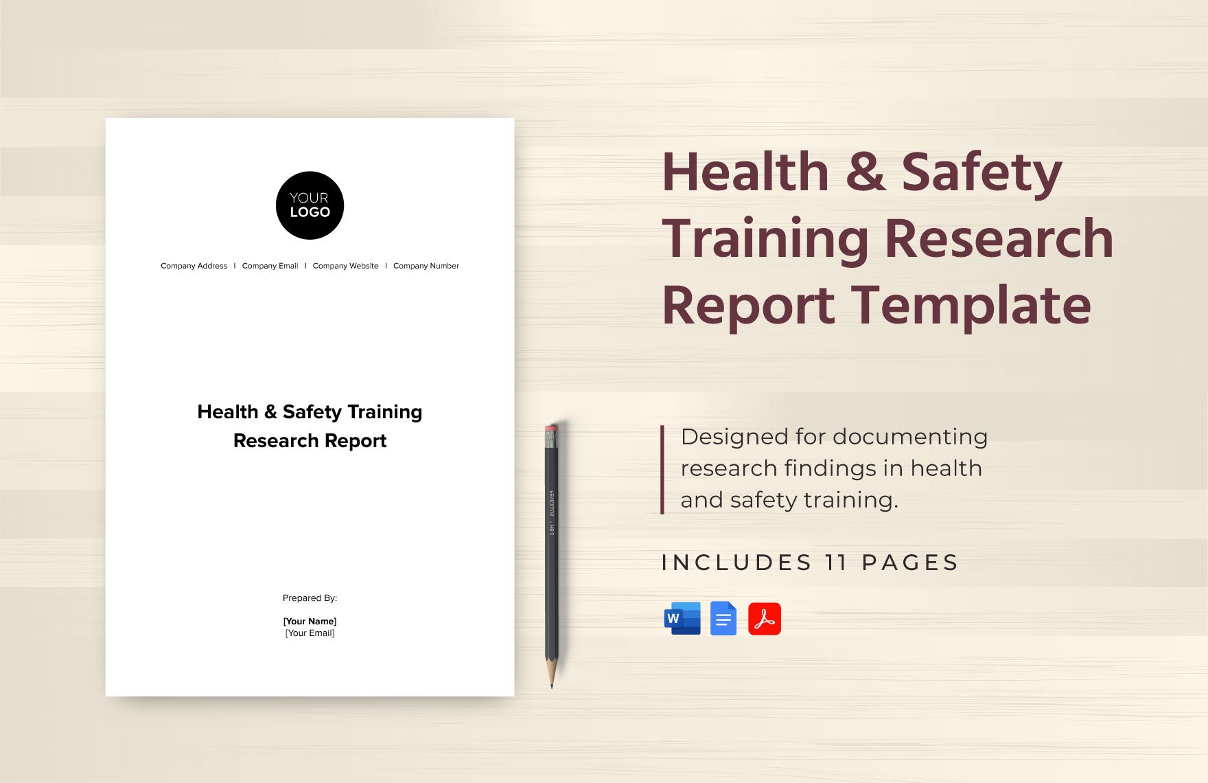 Health & Safety Training Research Report Template in Word, Google Docs, PDF