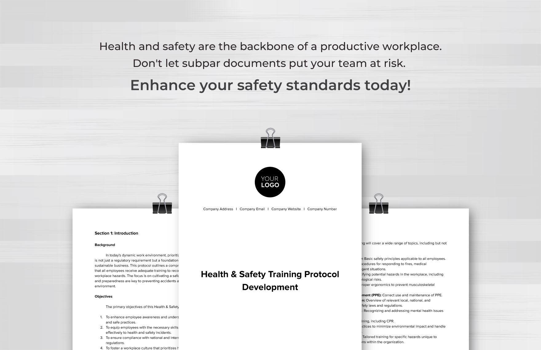 Health & Safety Training Protocol Development Template