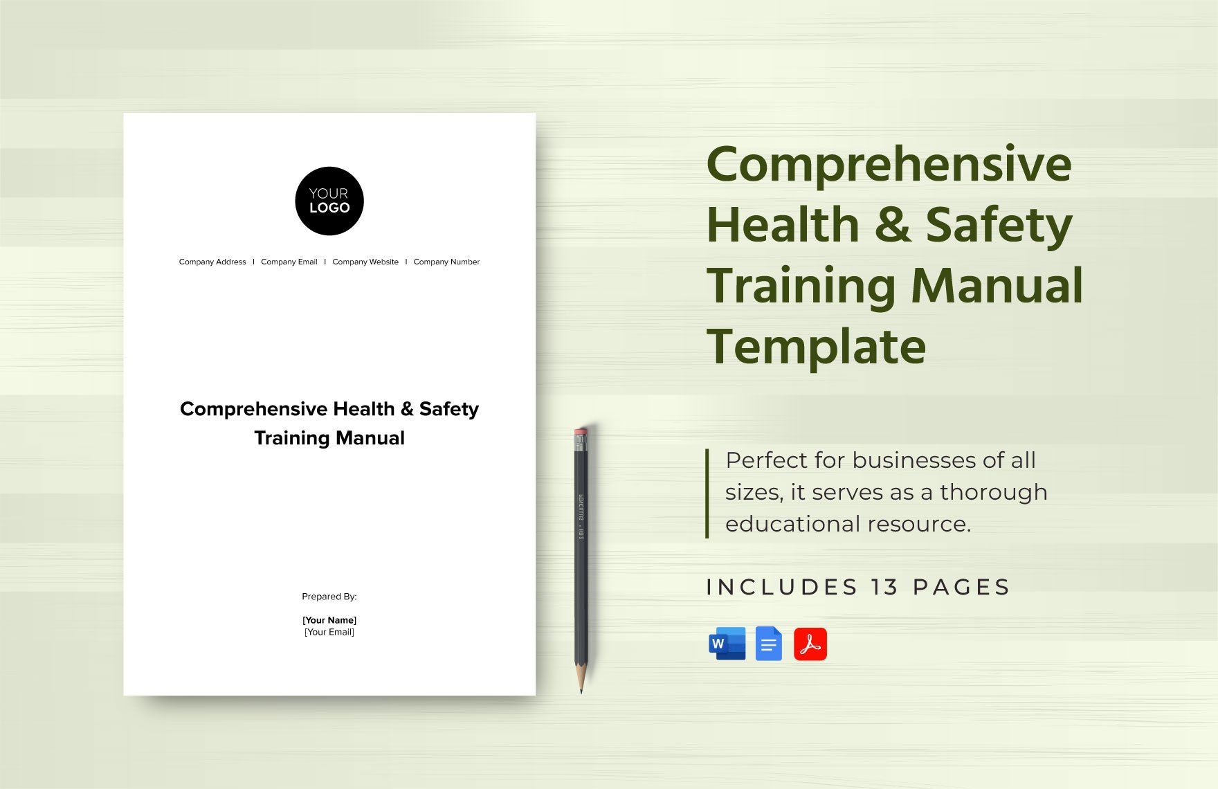 Comprehensive Health & Safety Training Manual Template in Word, Google Docs, PDF
