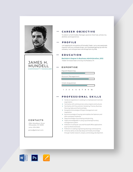 Free Commodity Buyer Resume - Download in Word, PSD, Apple Pages ...