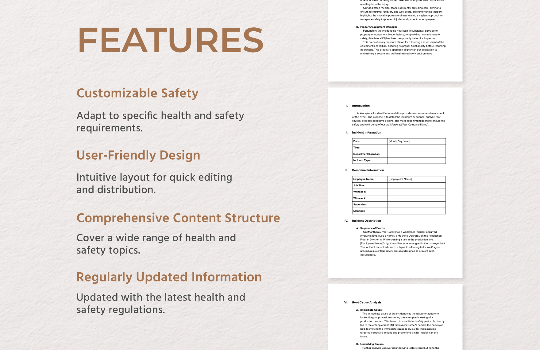Workplace Incident Documentation Template