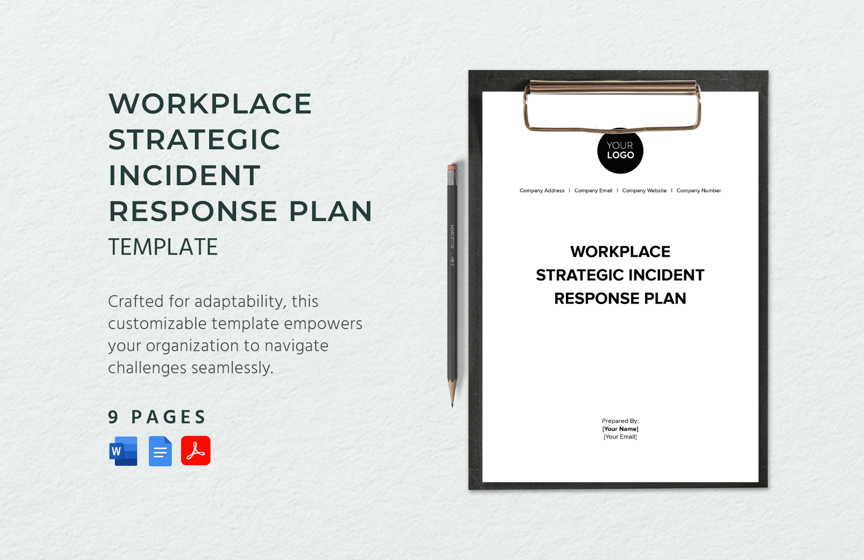 Workplace Strategic Incident Response Plan Template
