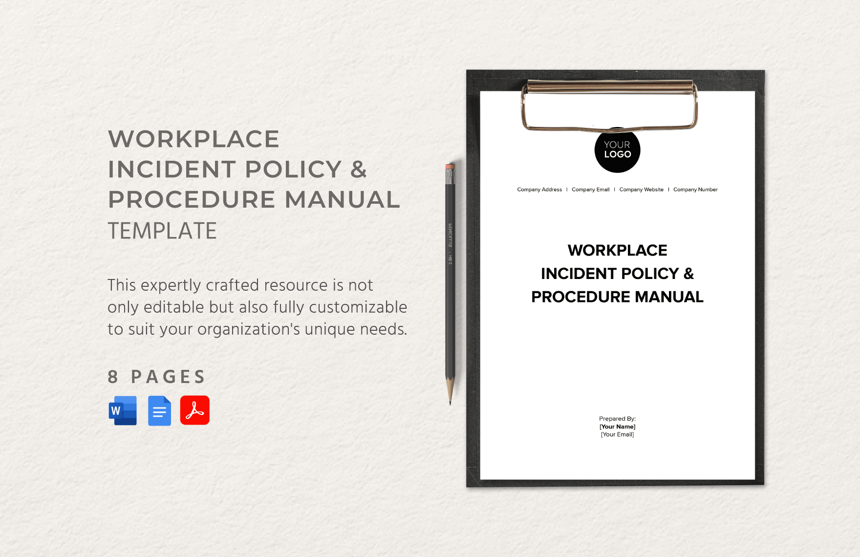 Workplace Incident Policy & Procedure Manual Template