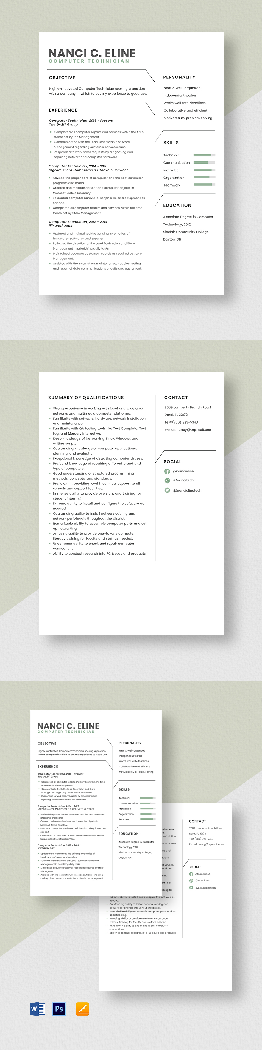 Free Computer Hardware Technician - Computer Technician Resume Template 