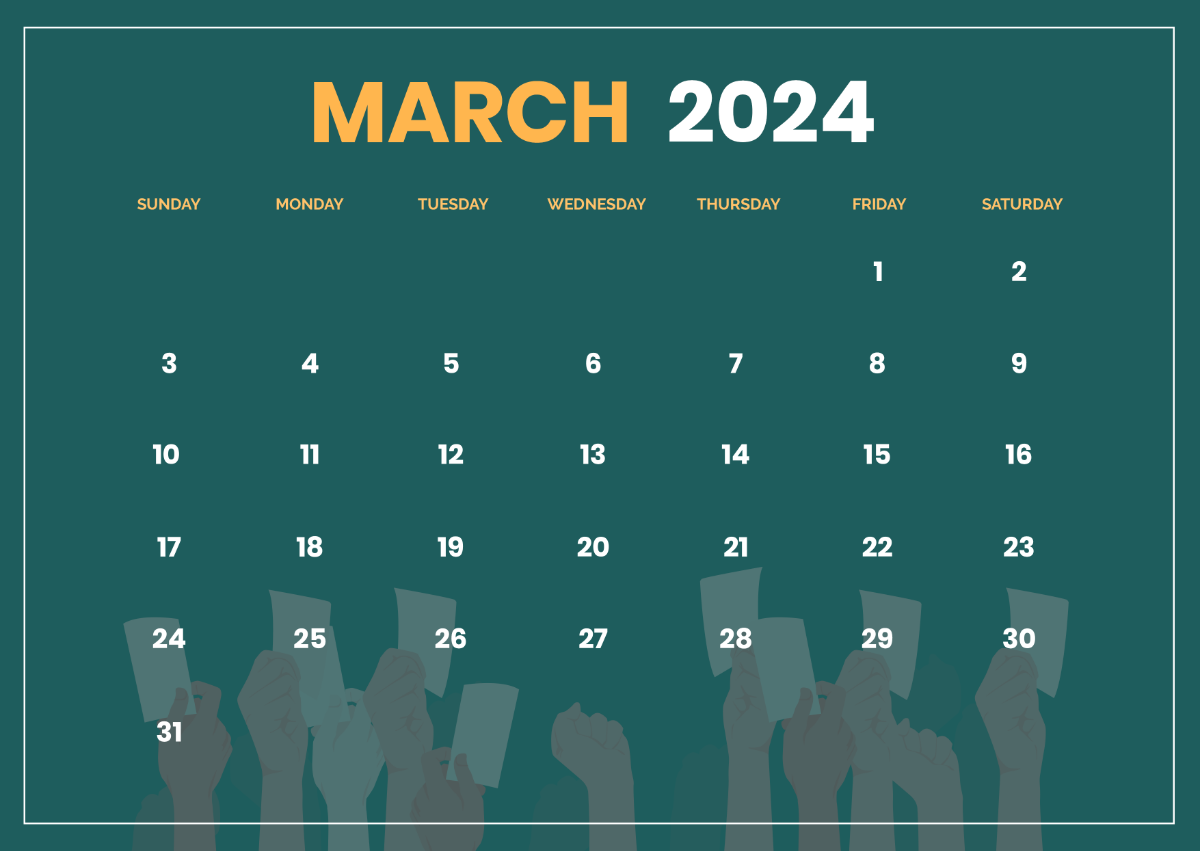 Free March 2024 Election Calendar Template