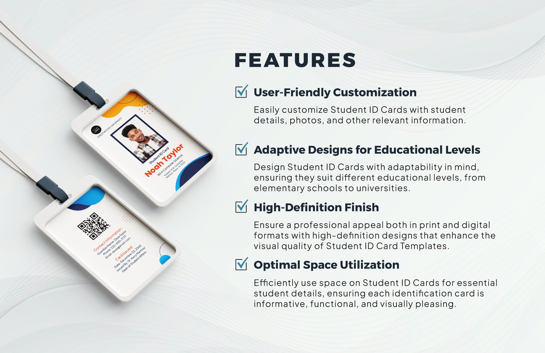 Design Student Id Card Template
