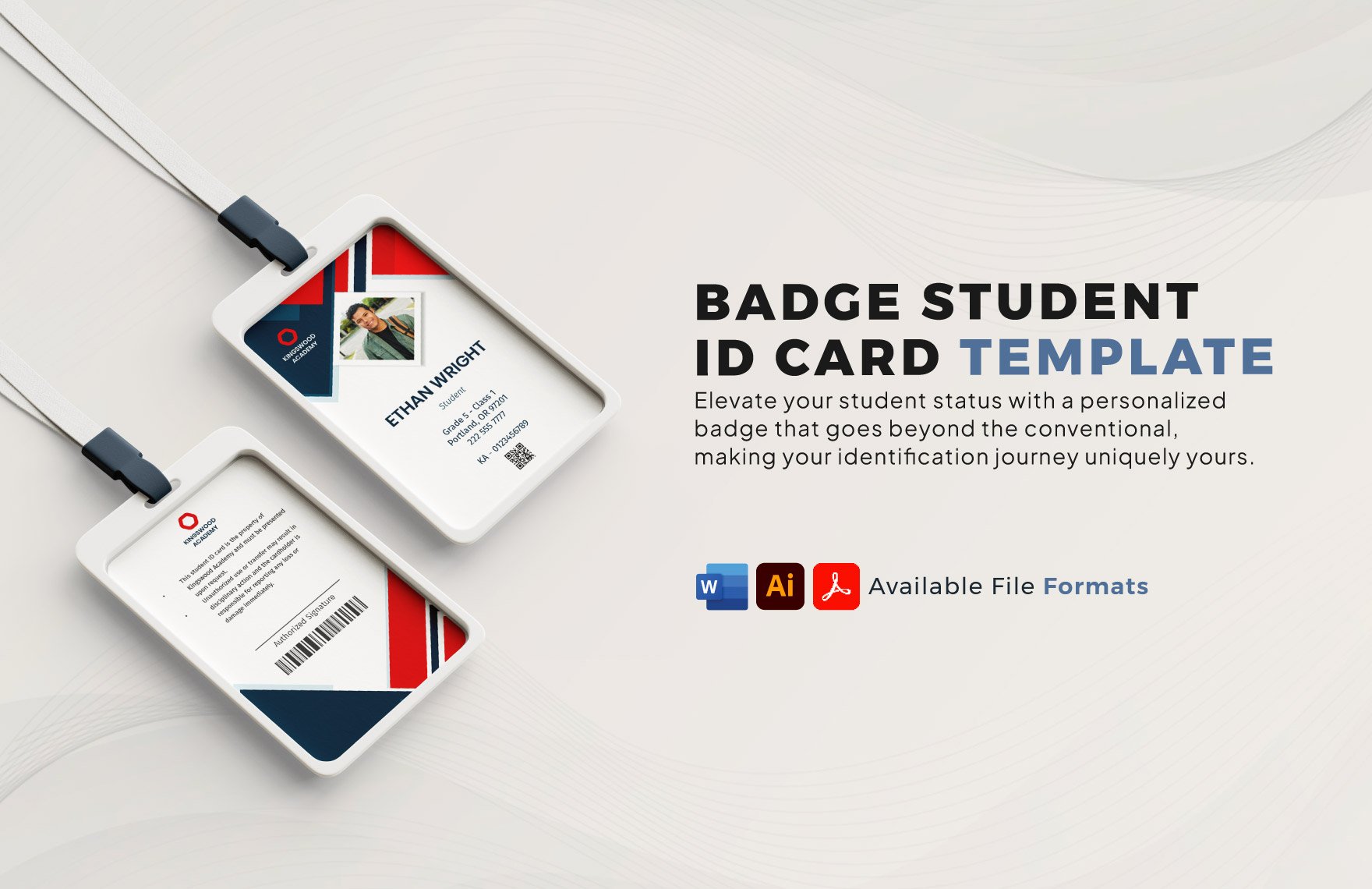 Badge Student ID card template
