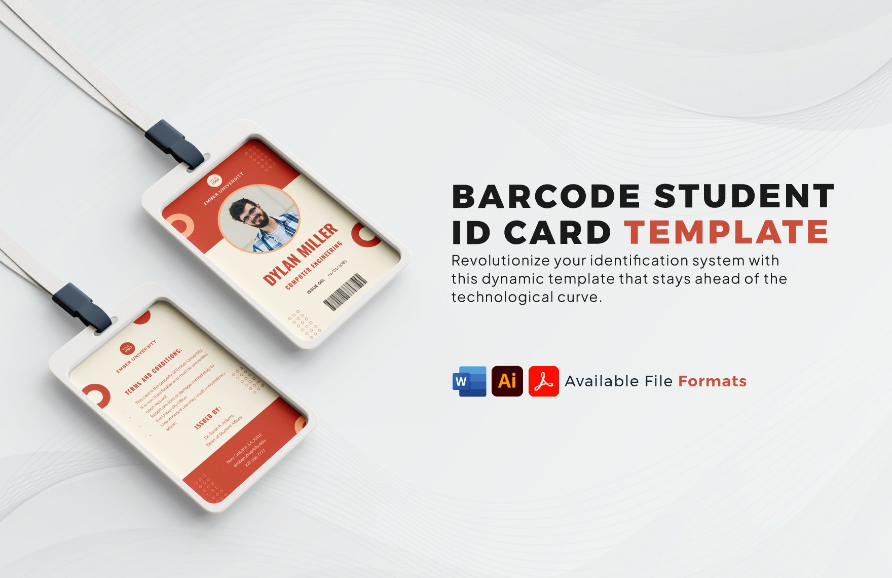 Barcode Student ID Card Template