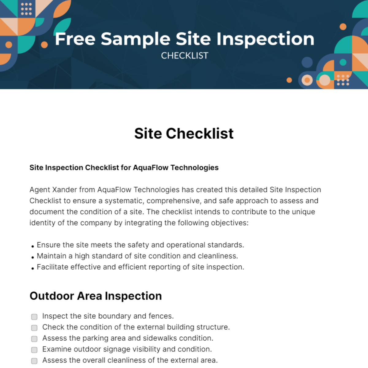 FREE Site Checklist - Edit Online & Download | Template.net