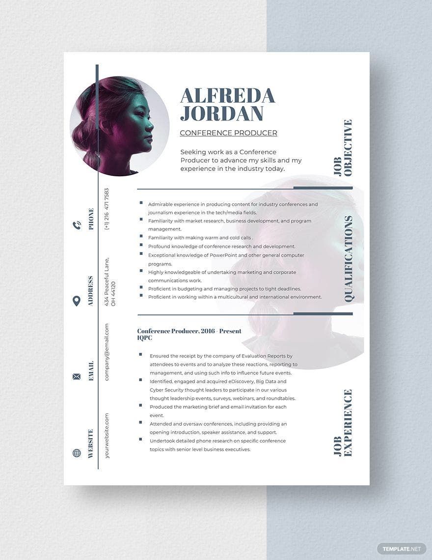Free Conference Producer Resume Template