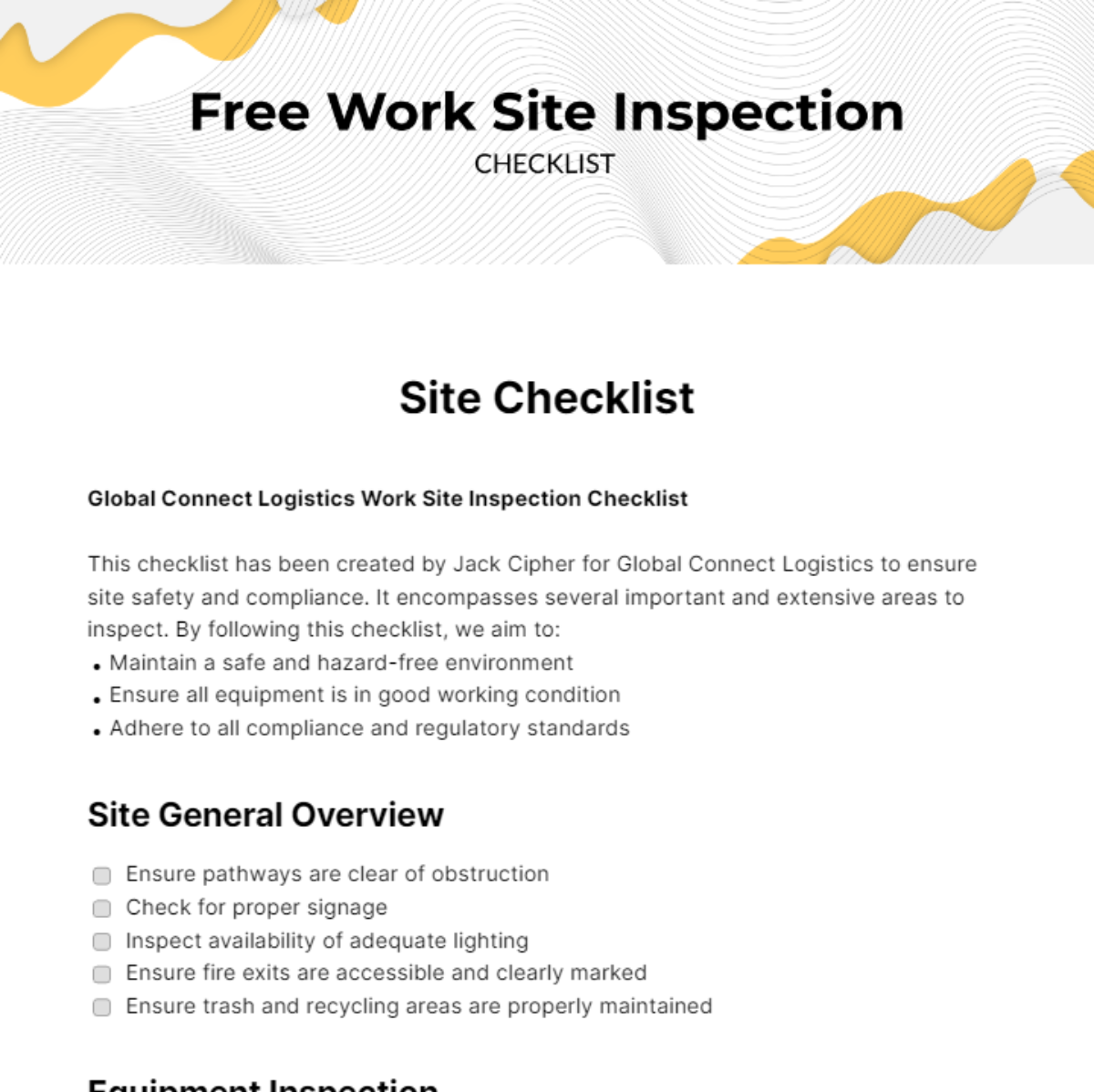 FREE Site Checklist - Edit Online & Download | Template.net