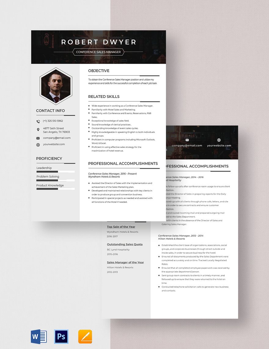Conference Sales Manager Resume