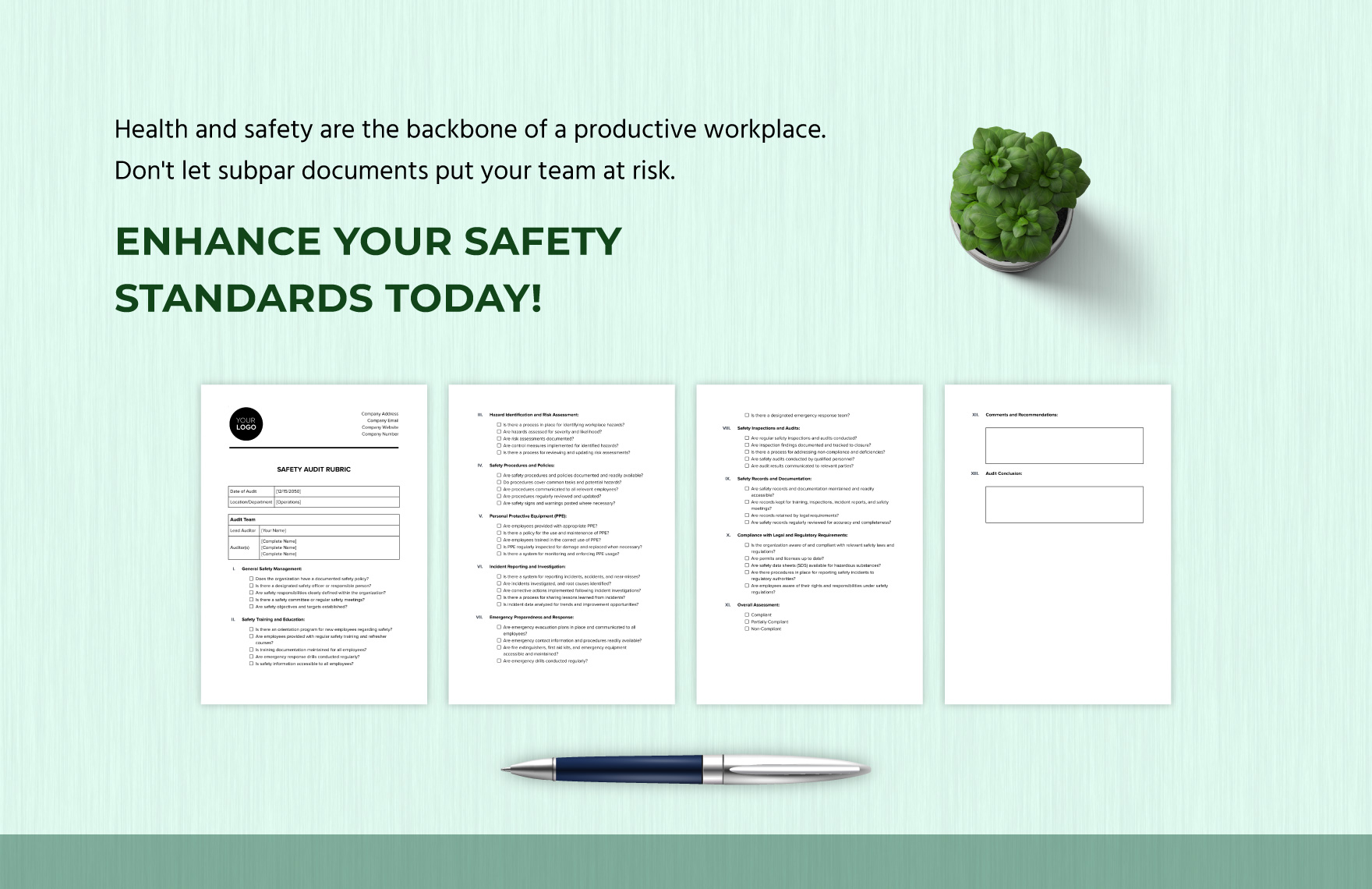Safety Audit Rubric Template