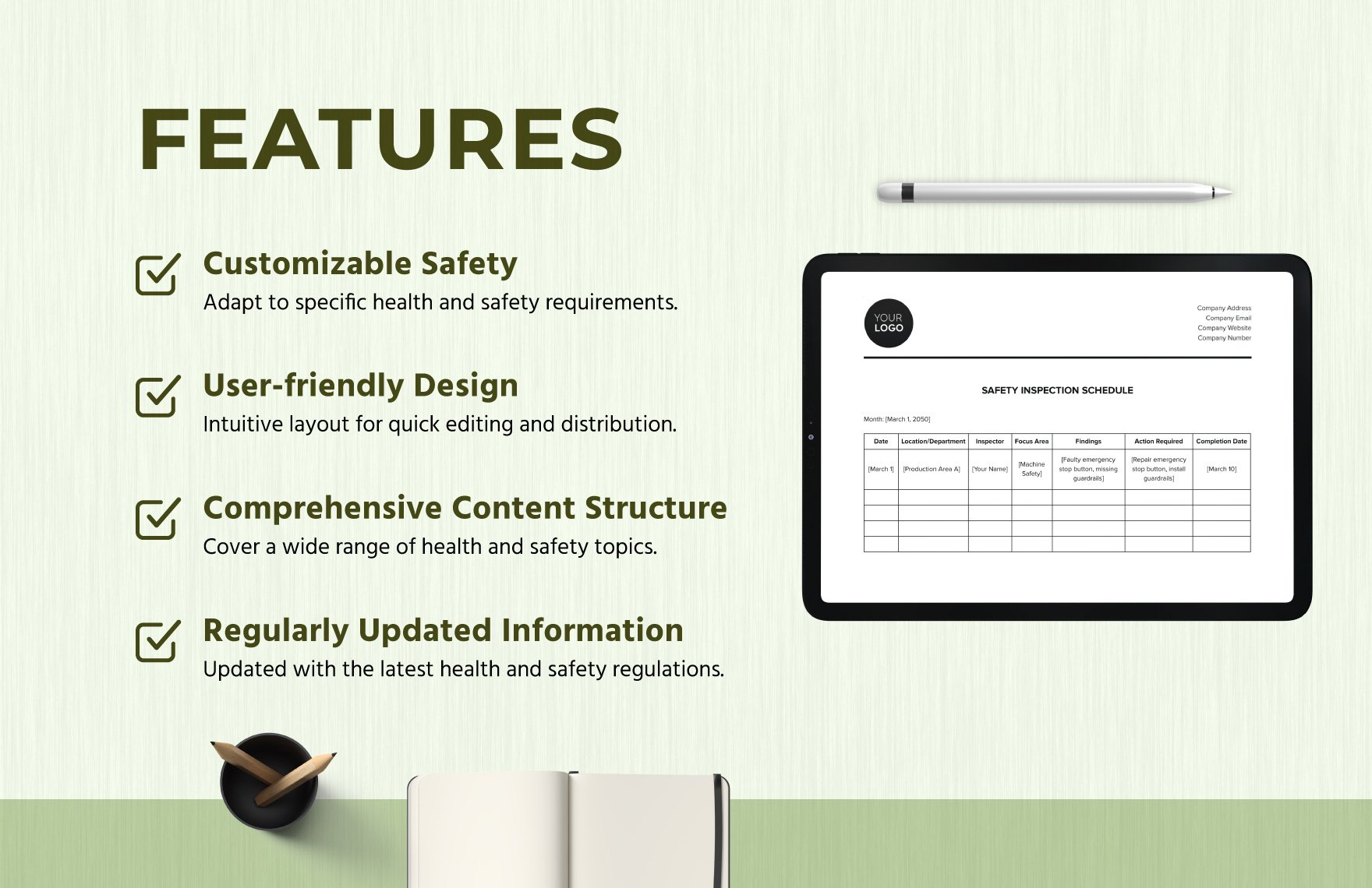 Safety Inspection Schedule Template