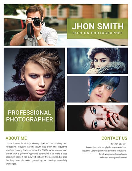 fashion photography flyer template 1c