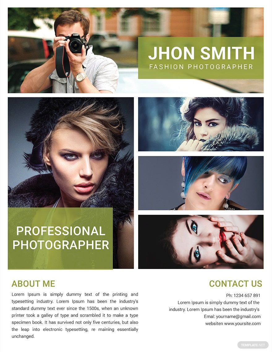 Modern Photography Flyer Template - Illustrator, InDesign, Word, Apple ...