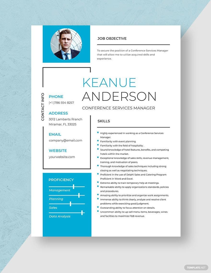 Conference Services Manager Resume