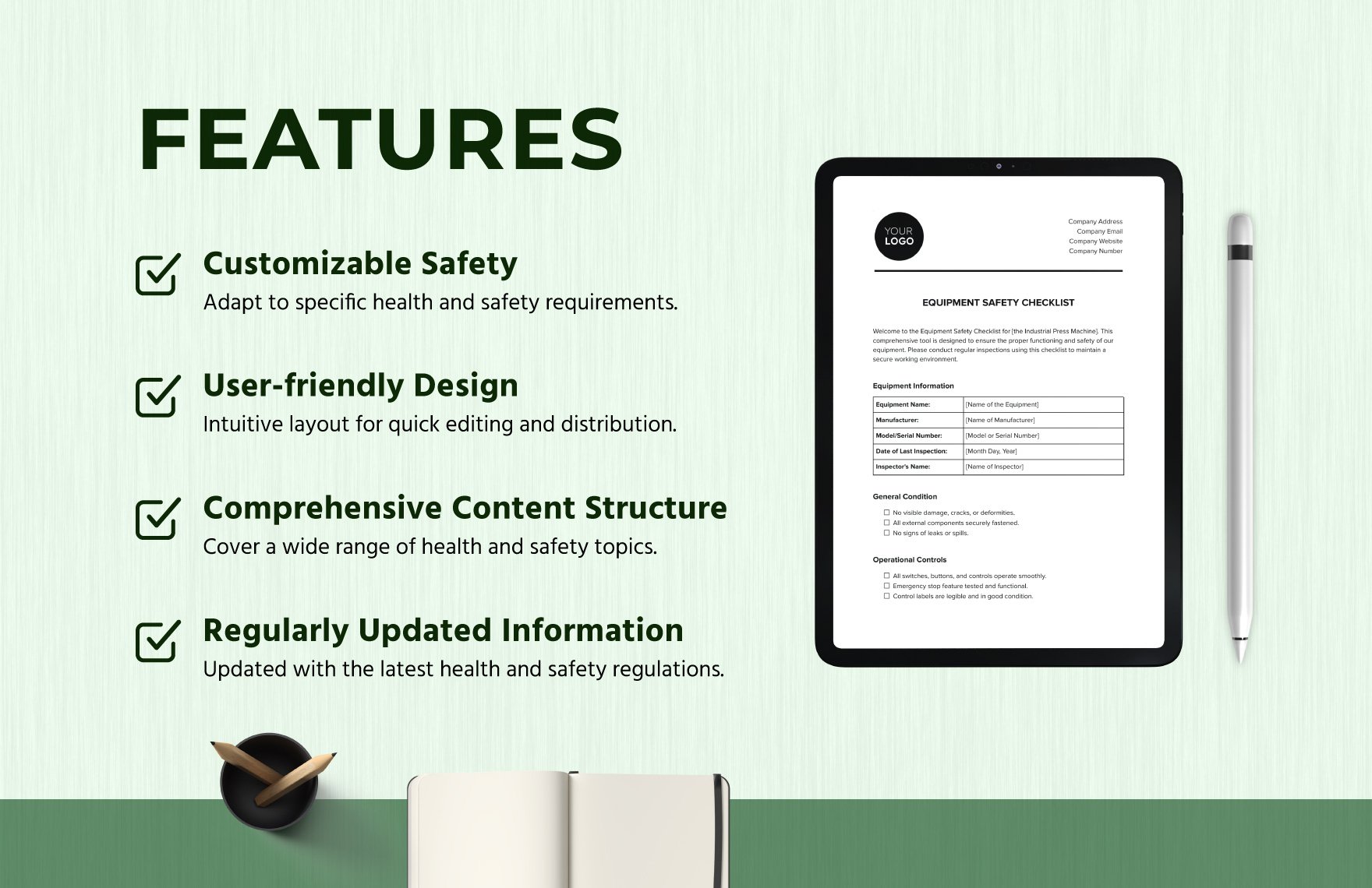 Equipment Safety Checklist Template