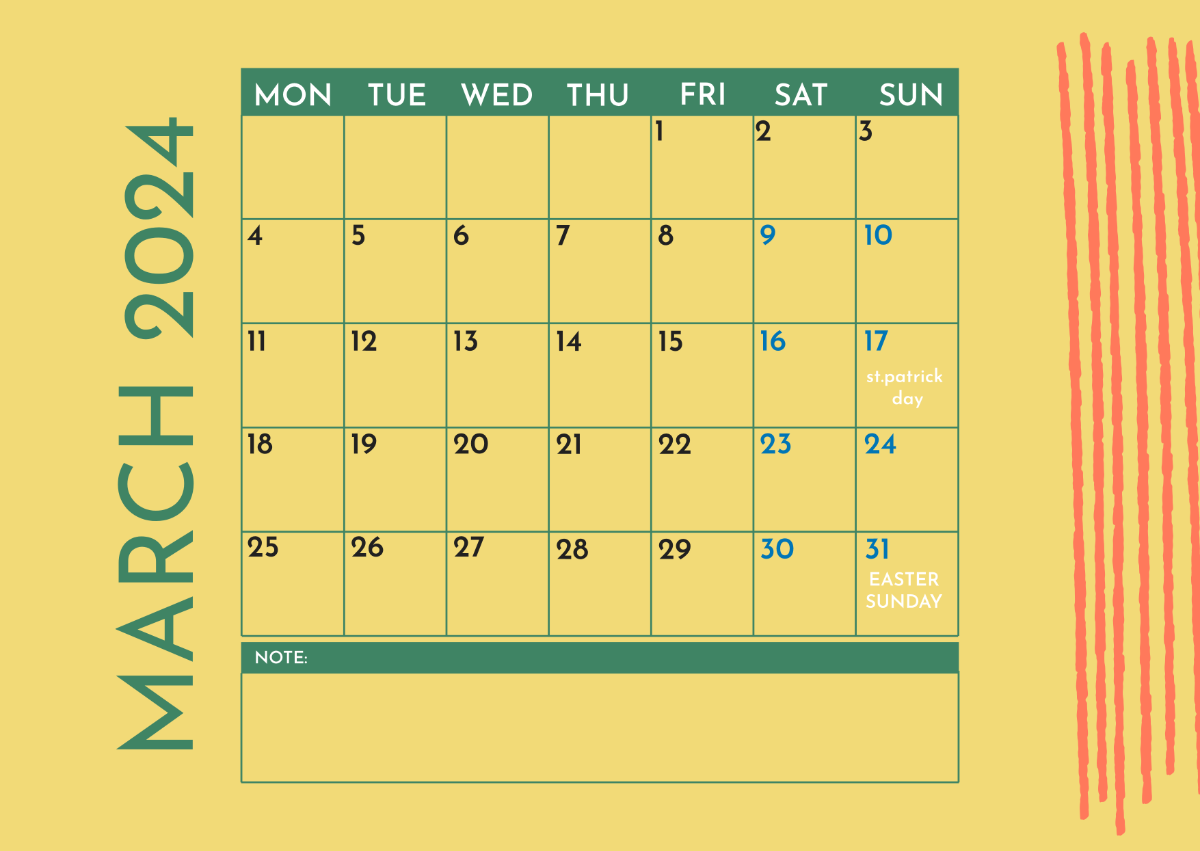 March 2024 Fillable Calendar Template