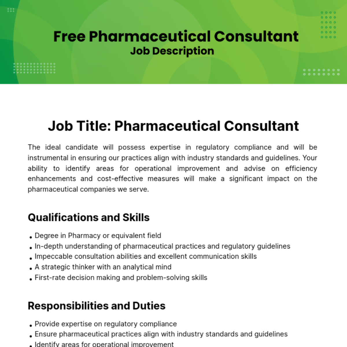 free-pharmaceuticals-job-description-edit-online-download