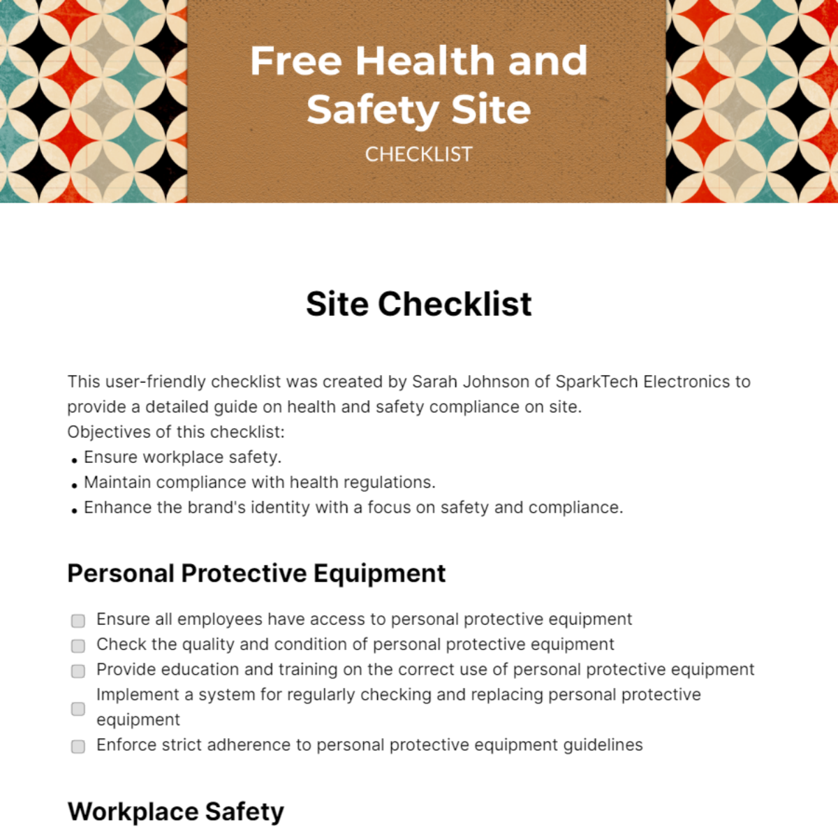 FREE Site Checklist - Edit Online & Download | Template.net