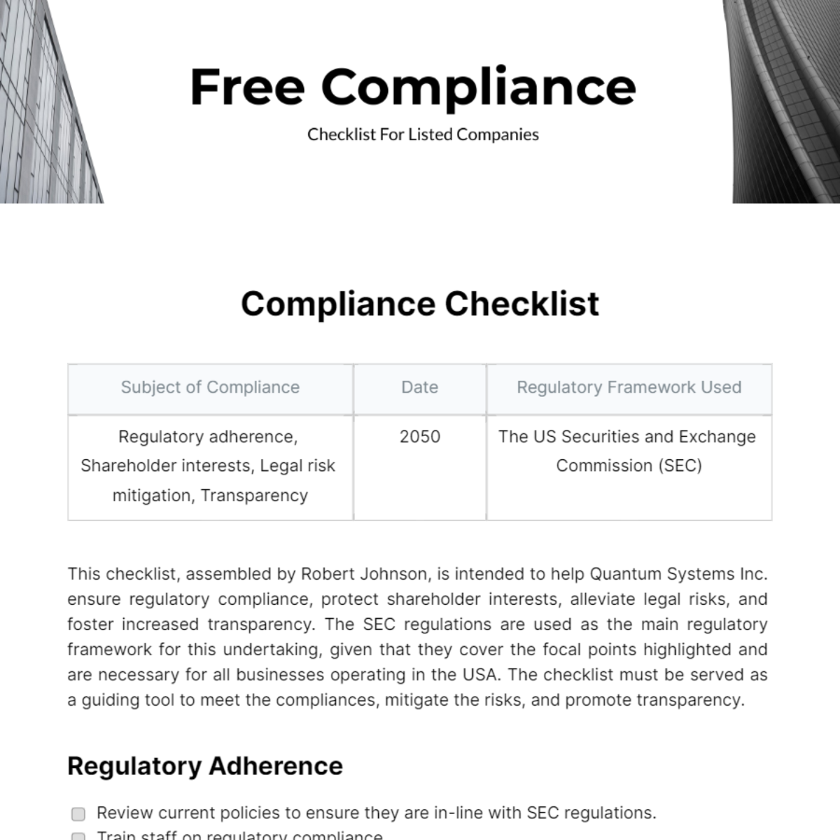 FREE Compliance Checklist Templates & Examples - Edit Online & Download ...