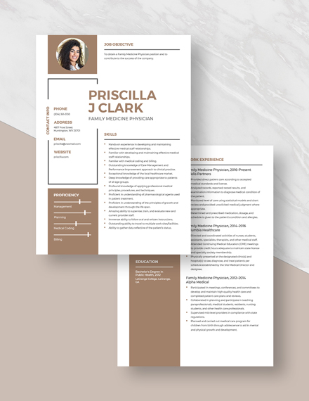 Family Medicine Physician Resume Download