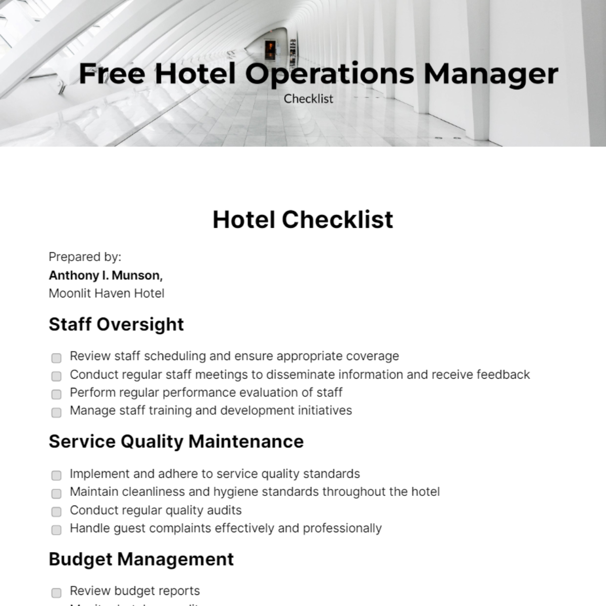 free-hotel-operations-manager-checklist-edit-online-download