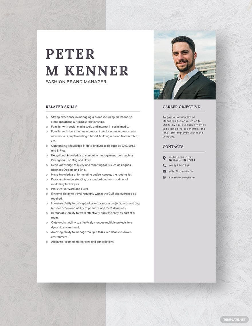 Free Fashion Brand Manager Resume Download In Word Apple Pages 