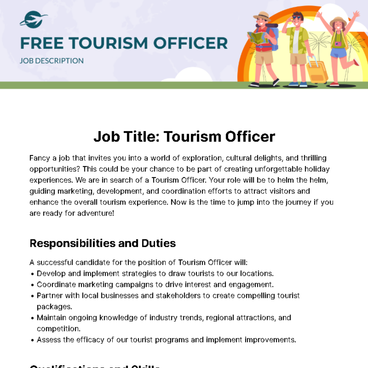 FREE Travel And Tourism Job Description Templates Examples Edit 