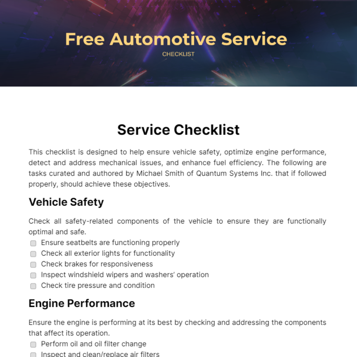 free-service-checklist-templates-examples-edit-online-download