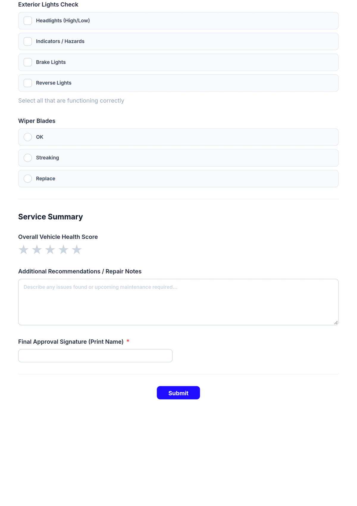Free Vehicle Service Checklist Outline Template & AI Maker Free Vehicle Service Checklist Outline Template & AI Maker
