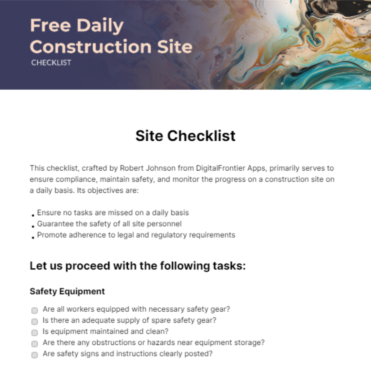 FREE Site Checklist - Edit Online & Download | Template.net