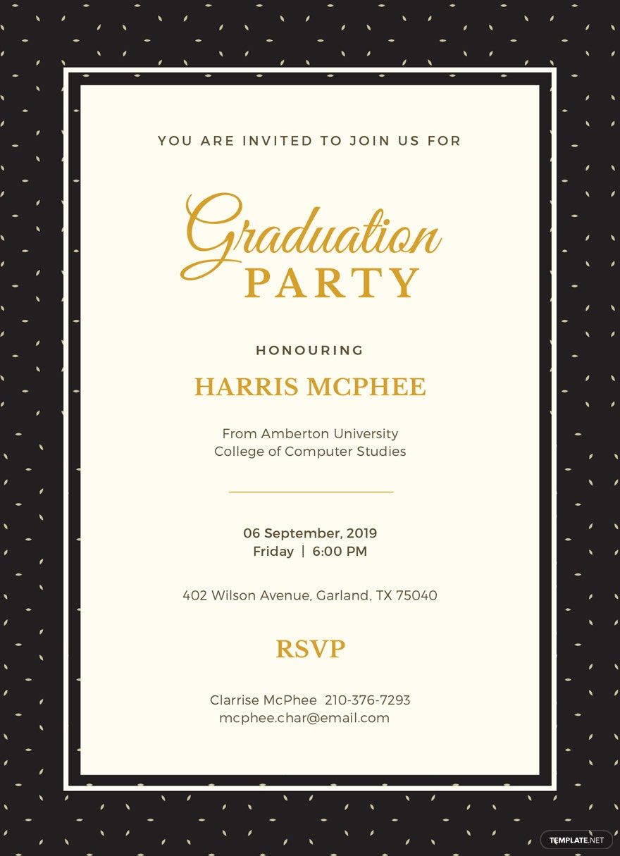 free sample graduation invitation template - illustrator, word