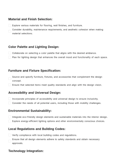 Free Interior Design Site Survey Checklist Template to Edit Online