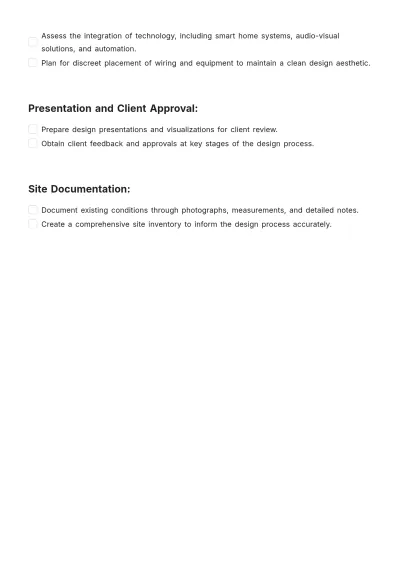 Free Interior Design Site Survey Checklist Template to Edit Online