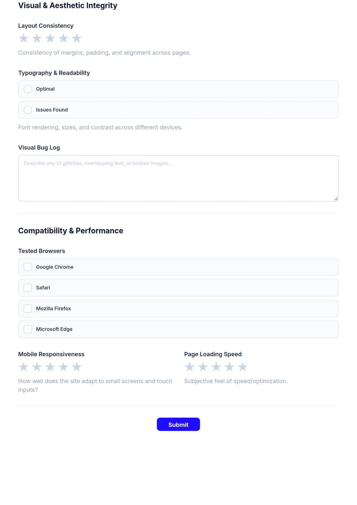 Free Aesthetic Website Testing Checklist Template & AI Maker