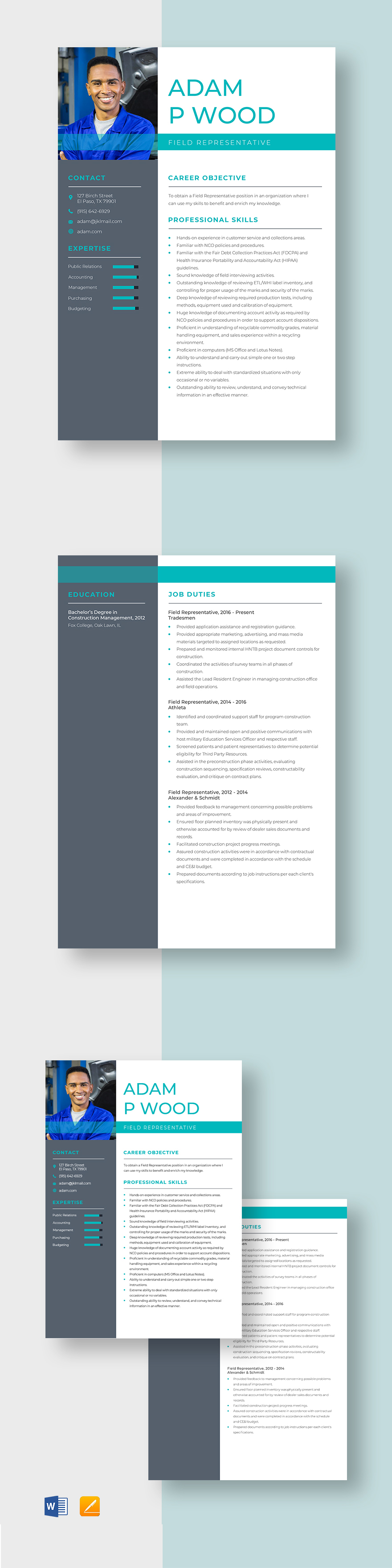 Free Field Pipelines Supervisor Resume Template - Word, Apple Pages ...