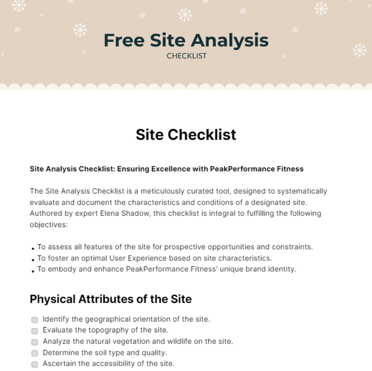 FREE Site Checklist - Edit Online & Download | Template.net