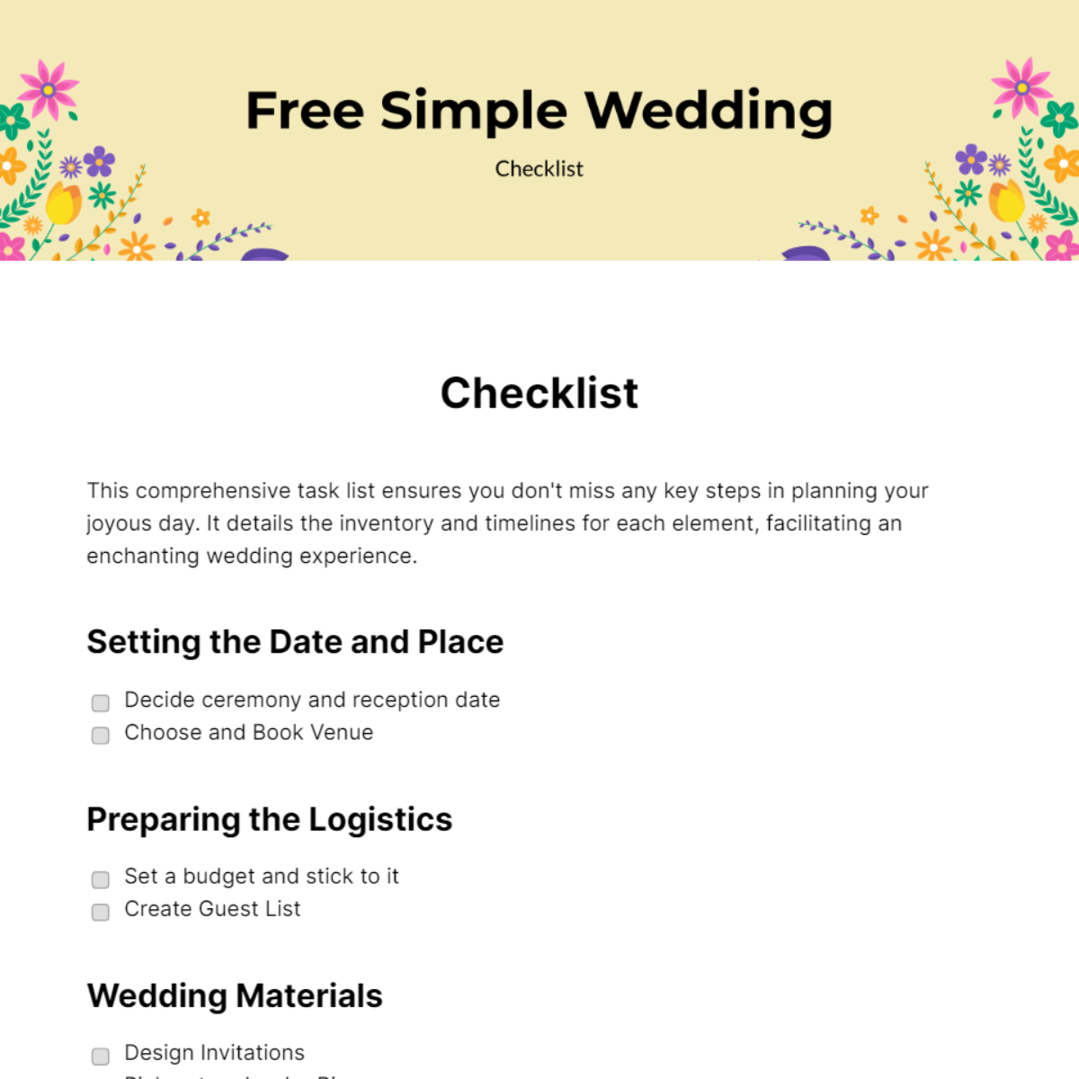 FREE Checklist - Edit Online & Download | Template.net