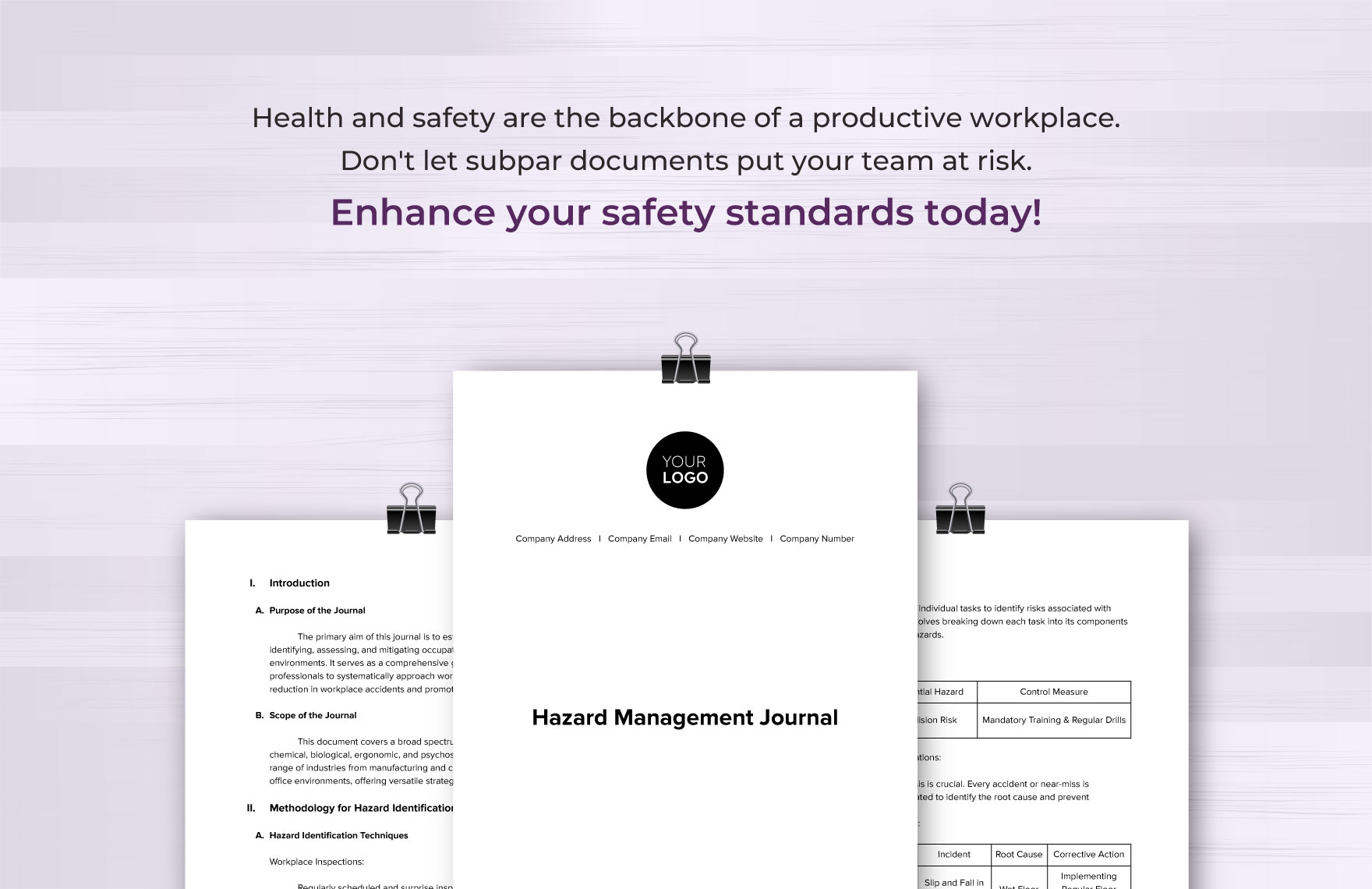 Hazard Management Journal Template