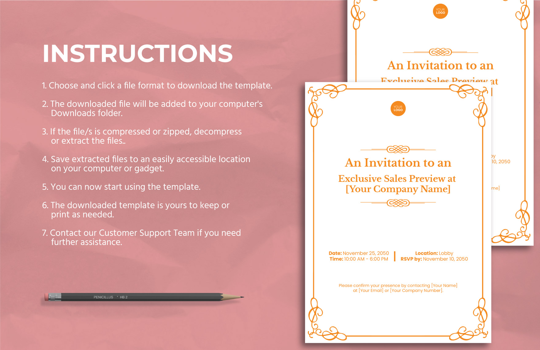 Exclusive Sales Preview Invitation Card Template