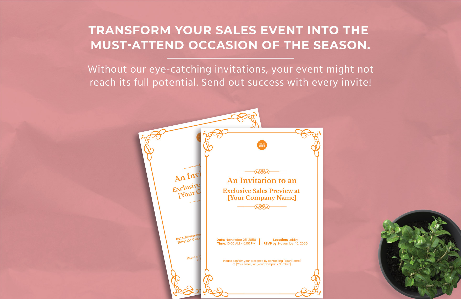 Exclusive Sales Preview Invitation Card Template