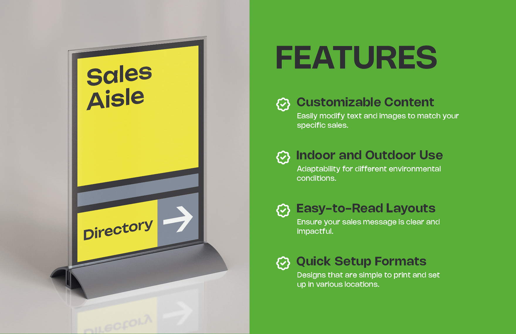 Sales Aisle Directory Signage Template