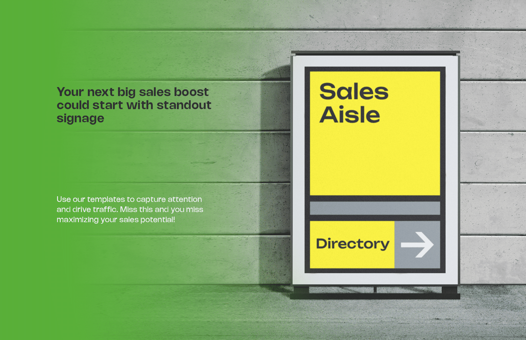 Sales Aisle Directory Signage Template