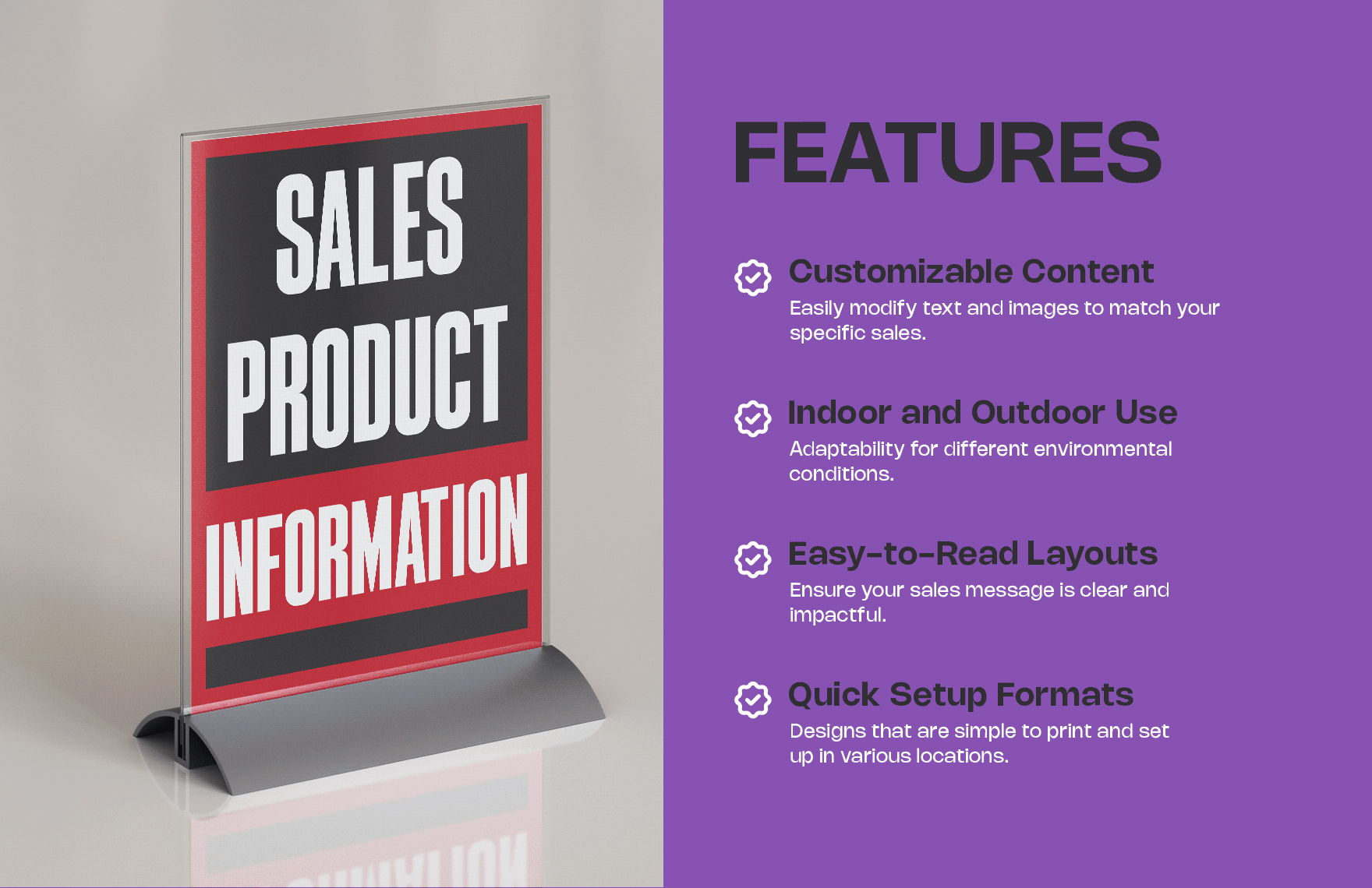 Sales Product Information Signage Template