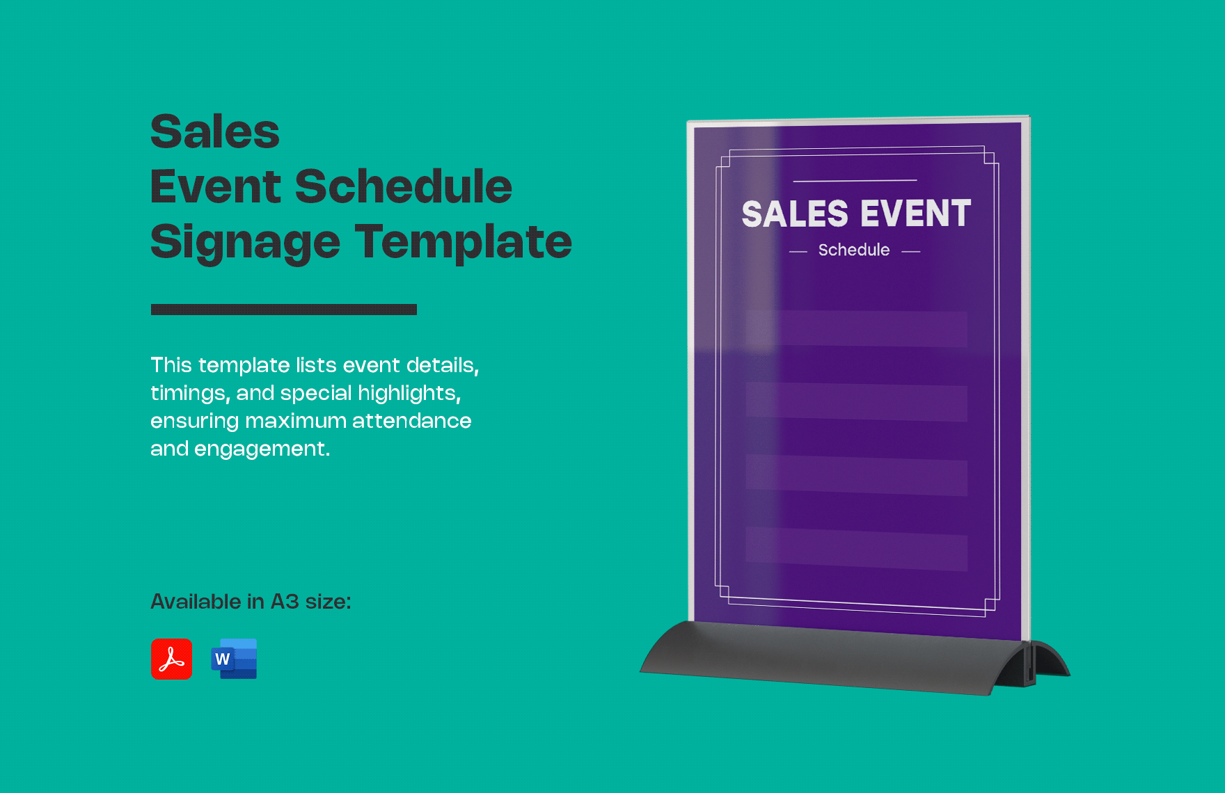 Sales Event Schedule Signage Template